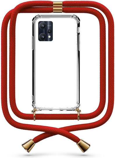 Husă Telefon Transparentă Cu Șnur Roșu Realme 9 Pro 5g