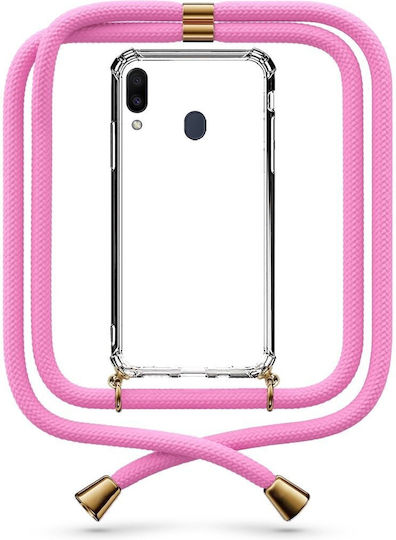 Θήκη Κινητού Διάφανη Κορδόνι Fuchsia Galaxy M20