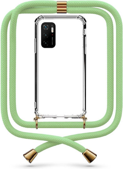 Θήκη Κινητού Διάφανη Κορδόνι Lime Green Xiaomi Poco M3 Pro