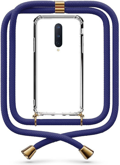 Θήκη Κινητού Διάφανη Κορδόνι Dark Blue Oneplus 8