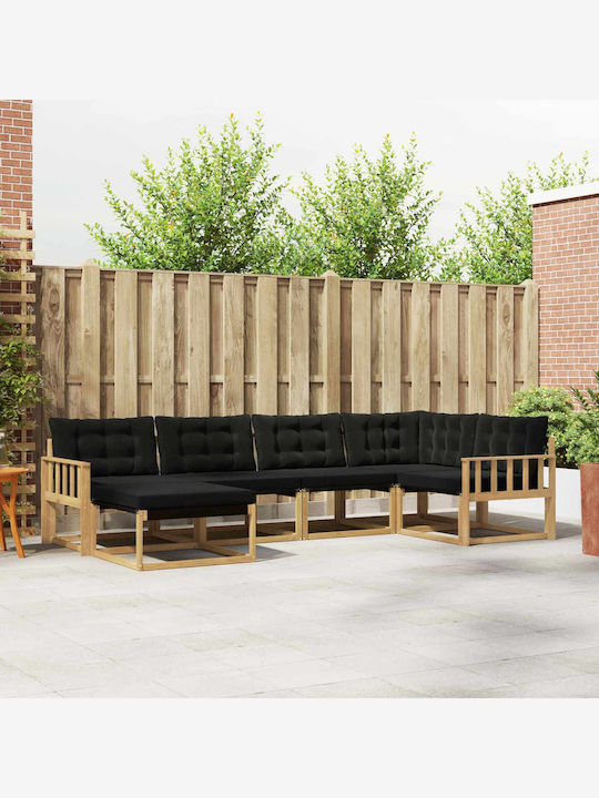 Corner Outdoor Sofa Wooden with Cushions 327x16...