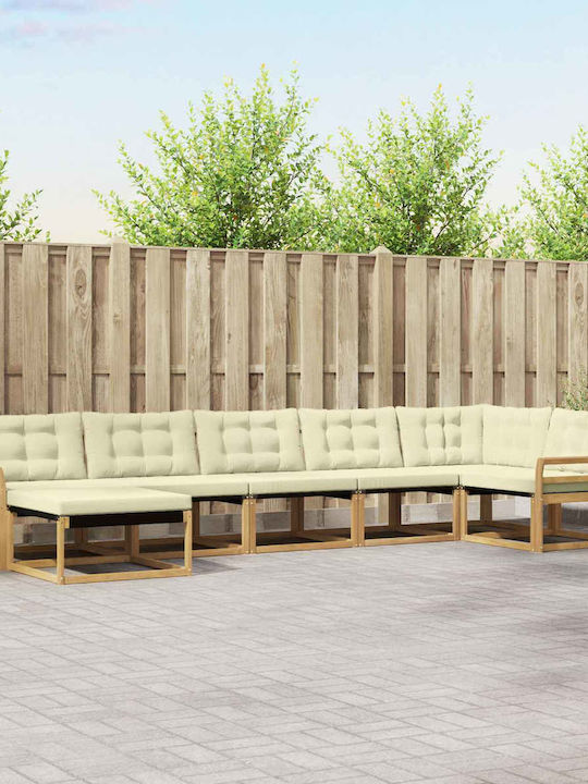 Corner Outdoor Sofa Wooden with Cushions 408x17...
