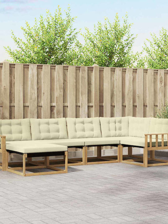 Ecksofa Outdoor Hölzernes mit Kissen 327x168.5x...