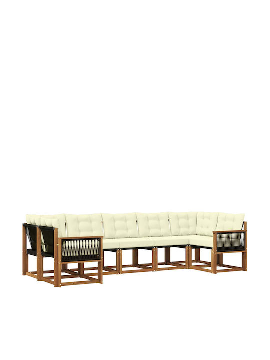 Ecksofa Outdoor Hölzernes mit Kissen 304x128.5x...