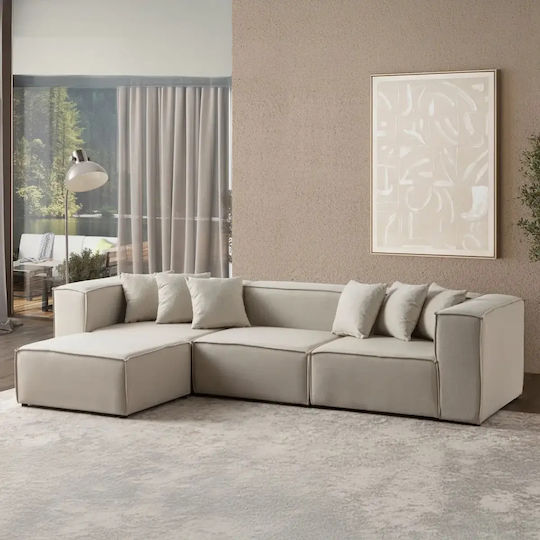 Stewehome Modular Corner Couch 4 Sections Linen Ecru 295x70x66cm