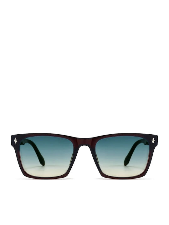 Red Raven Avenir Unisex Γυαλιά Ηλίου με Καφέ Σκελετό και Πράσινο Φακό 0000183554