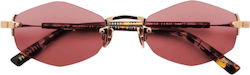 Gast Lunar Gold Trauben Lu07 Unisex Metallische Brillengestelle Griff Gold Rote Gläser