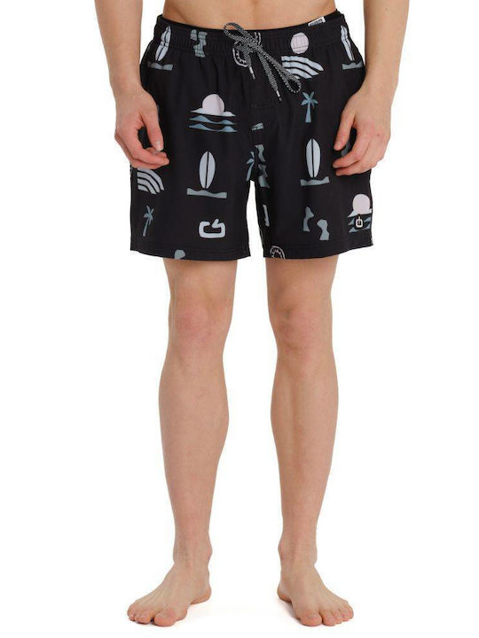 Emerson Men's Swim Shorts Black with Patterns