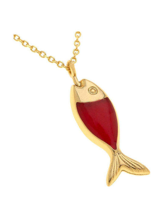 Arteon Necklace From Gold Plated Silver Red