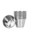 Brio Mate Serving Bowls for Dip Round Silver 6 Pieces