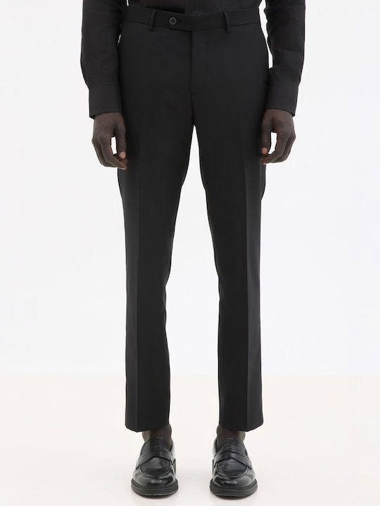 Herrenhose Schlank Passform Schwarz