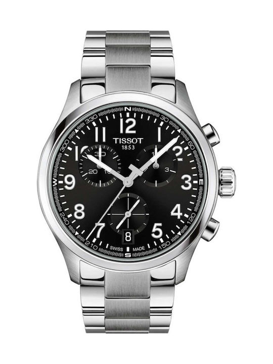 Tissot Chrono Men's Battery Watch with Silver Metal Bracelet