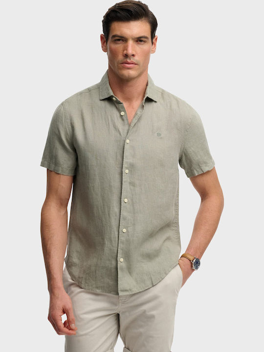 Superdry Short Sleeve Linen Shirt Green