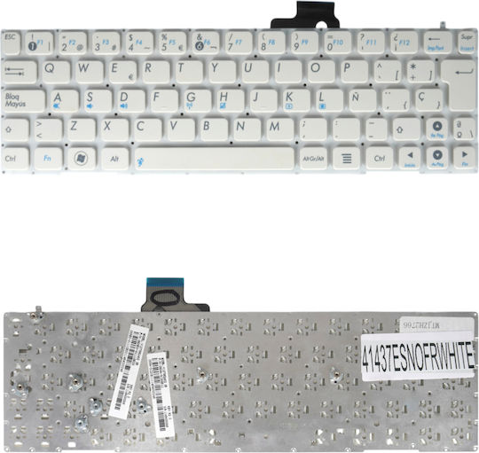 Teclado Español Para Portátil Spanish Laptop Keyboard Asus Eeepc X101 X101-red013g V127562ak2 Gr Okna-3i2ge11 Okna-3i2ge00 Okna-3i2hu11 Es No Frame White Κωδ.41437esnofrwhite