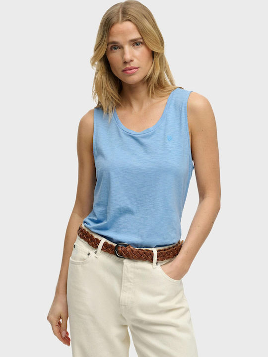 Superdry Women's Cotton Sleeveless Blouse Bluebell