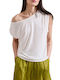 Women's Blouse One Shoulder White