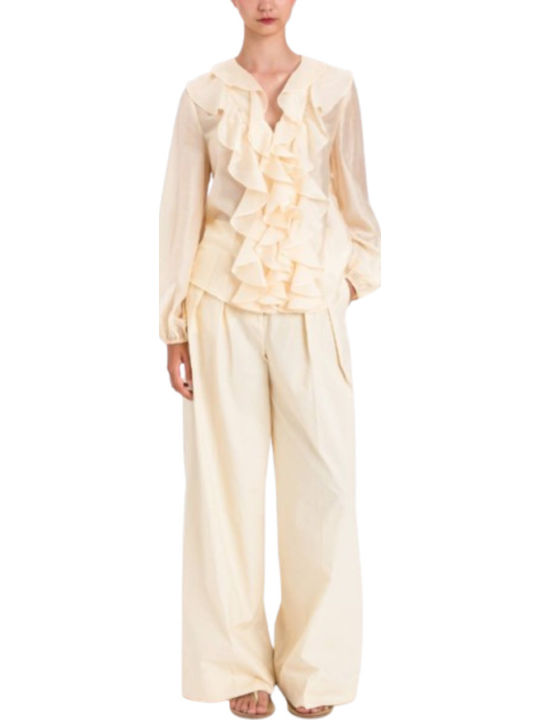 Women's Fabric Trousers Cashew