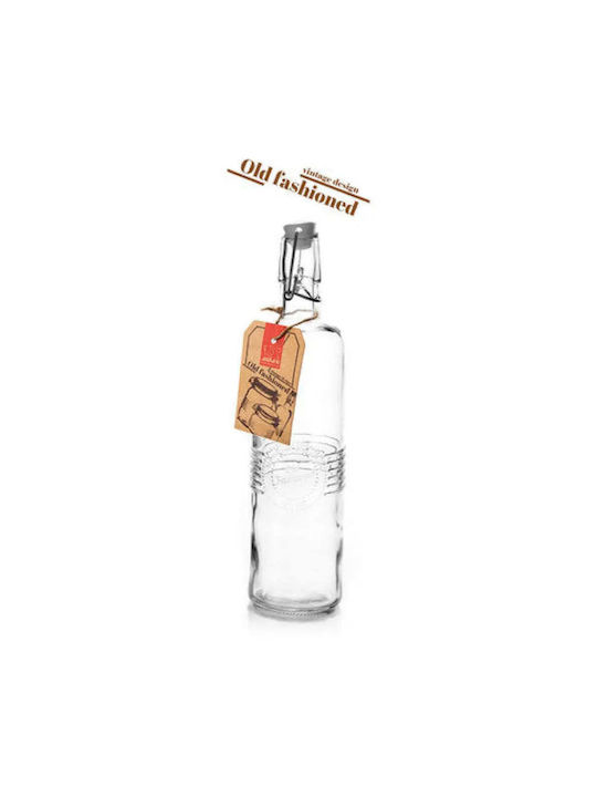 Horecano Glass Water Bottle with Transparent Clip 750ml