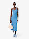 Sommer Midi Damenkleid Gestrickt Hellblau