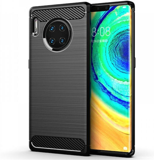 Carcasa Spate Carbon Din Silicon Negru Huawei Mate 30 Pro