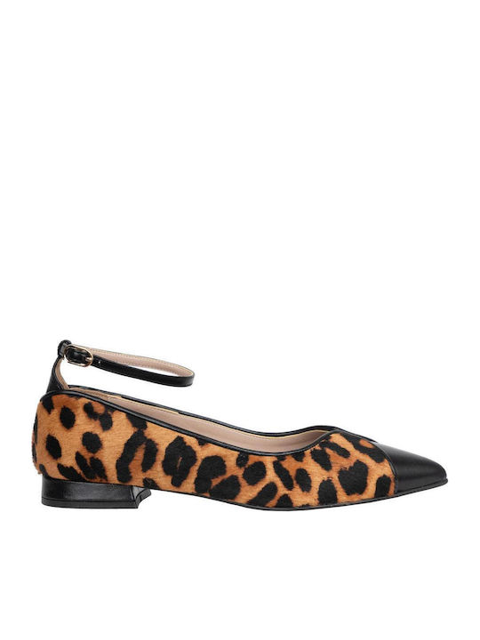 Кожени Дамски Балетни Обувки Остри Леопард