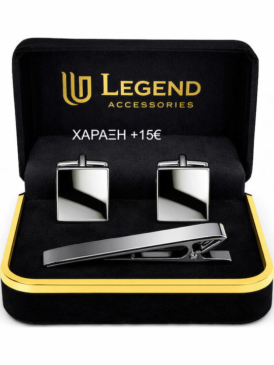 Legend Accessories Cufflinks Made of Steel in Silver Colour