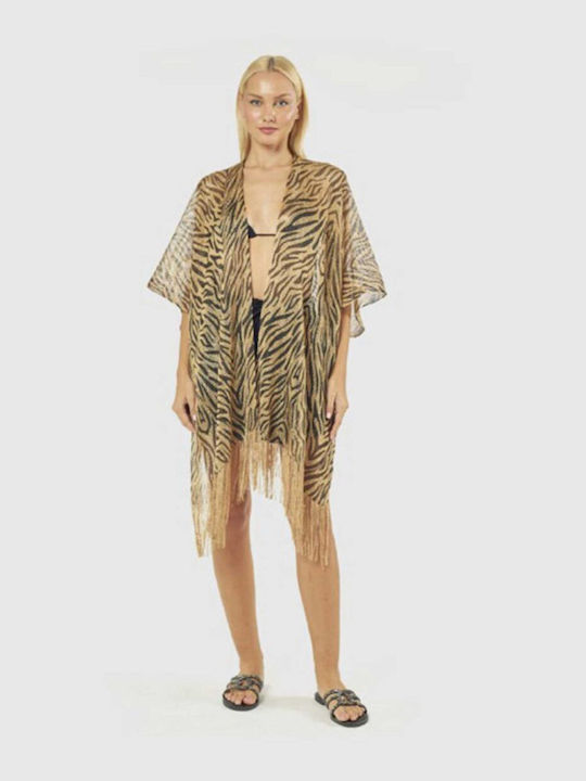 Verde Damen Kaftan Strand Gold