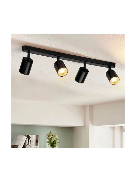 Alista Home Spot Cu 4 Lumini Și Bază De Bec GU10 În Culoare Neagră