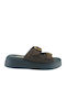 Damen Flache Sandalen Braun