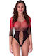Passion Bs118 Black Red Mesh Bodystocking