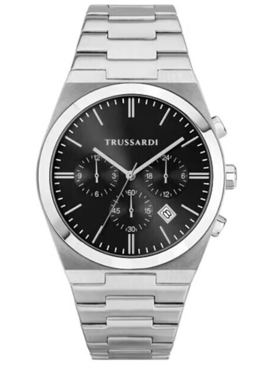 Trussardi Γυναικείο Ρολόι 42mm Μπαταρίας με Ασημί Μεταλλικό Μπρασελέ