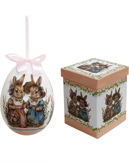 Jk Home Décor Αυγό Κουνελάκια Κουτί 15cm