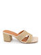 Mules With Chunky Low Heel In Beige Colour SJ-KK-1306-26ML-BEIGE