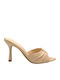 Damen Pantoletten mit Hoch Absatz in Beige Farbe