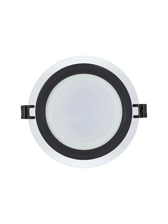 Ultralux Стъклено Скрито Светлинно Тяло с Вграден LED и Неутрално Бяло Светлина Черно