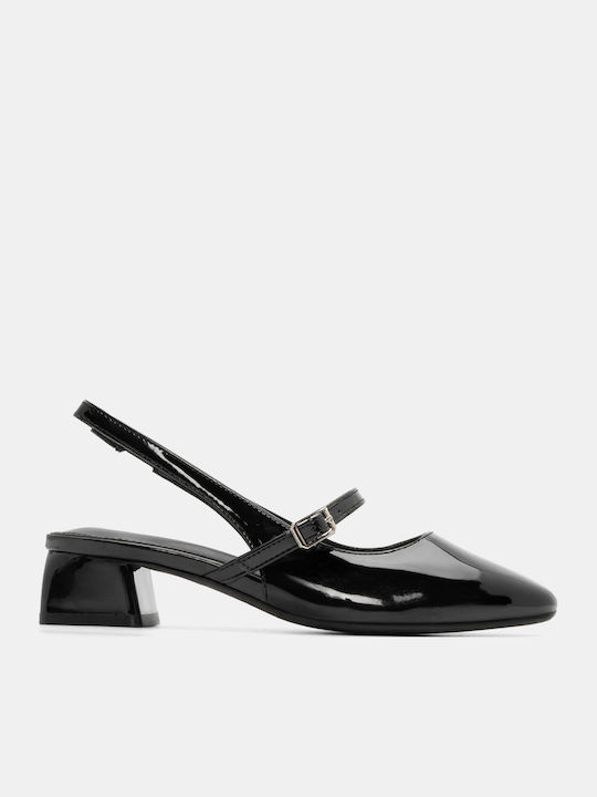 Luigi Pointed Toe Heels with Strap & Low Black ...