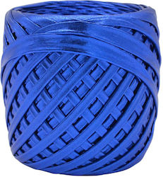 Ribbon Metallic Leather Yarn 5-7mm Blue Glam