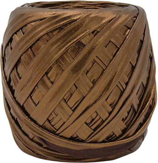Νήμα Ribbon Metallic Leather 5-7mm Καφέ Glam