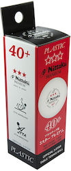 Ping Pong Balls Nittaku Premium 40+ 3*** Ittf 3pcs Seam 4975984012683