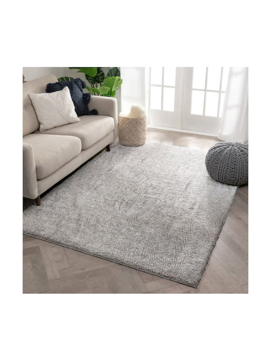 Zottelig Geometrisches Wohnzimmer Teppich Rechteckig Ecru Grau 240x300cm