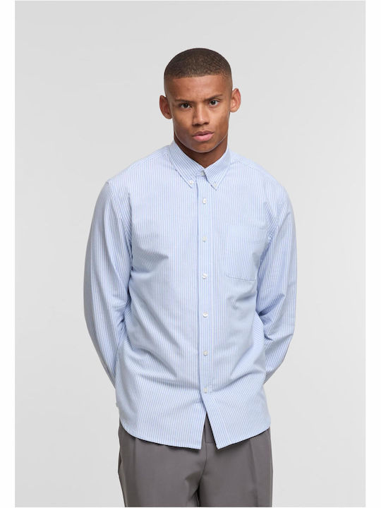 Long Sleeve Cotton Striped Shirt Lighthorizonblue/White