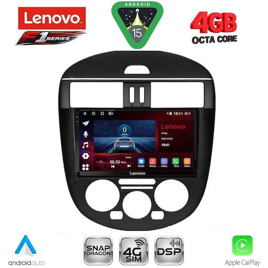 Lenovo Car Audio System for Nissan Tiida 2013-2023 with A/C (Bluetooth/USB/WiFi/GPS/Apple CarPlay/Android Auto) with 9" Touch Screen