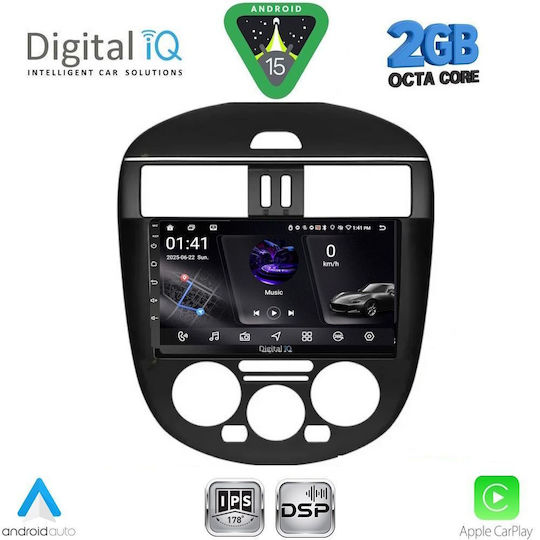 Digital IQ Car Audio System for Nissan Tiida 2013-2023 with A/C Bluetooth USB AUX WiFi GPS Apple CarPlay Android Auto with 9" Touch Screen