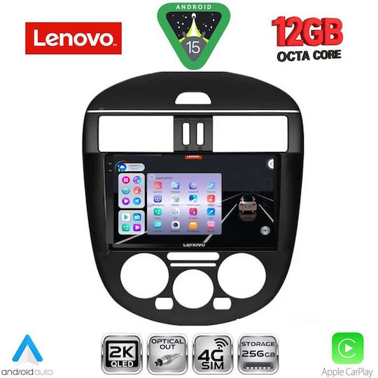 Lenovo Car Audio System for Nissan Tiida 2013-2023 with A/C (Bluetooth/USB/WiFi/GPS/Apple CarPlay/Android Auto) with 9" Touch Screen