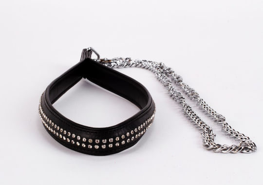 Devil Sticks Lamb Leather Κολάρο σε Μαύρο Χρώμα