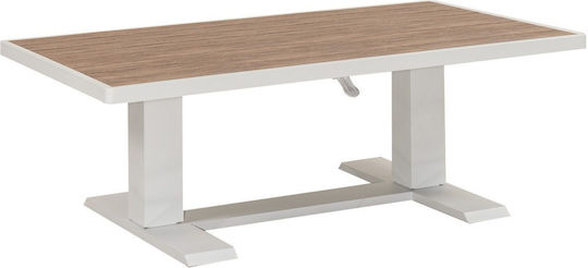 Polywood Table with Aluminum Frame White 140x80x51cm