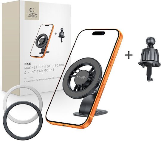 Tech-Protect N56 & Vent Car Mount Βάση Κινητού Αυτοκινήτου με Μαγνήτη Μαύρη