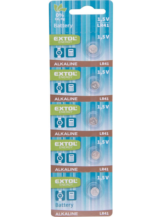 Baterii Alkaline 1.5v Extol Energy 42056 5 Bucăți Lr41