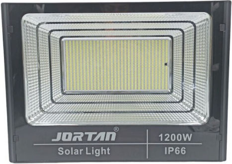 Jortan Светоустойчив Соларен LED Прожектор 1200W Студено Бяло 6500K с Дистанционно IP66