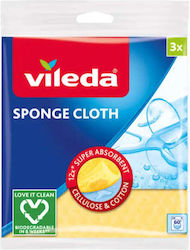 Absorbent Sponge Cloth Wet 3pcs Vileda